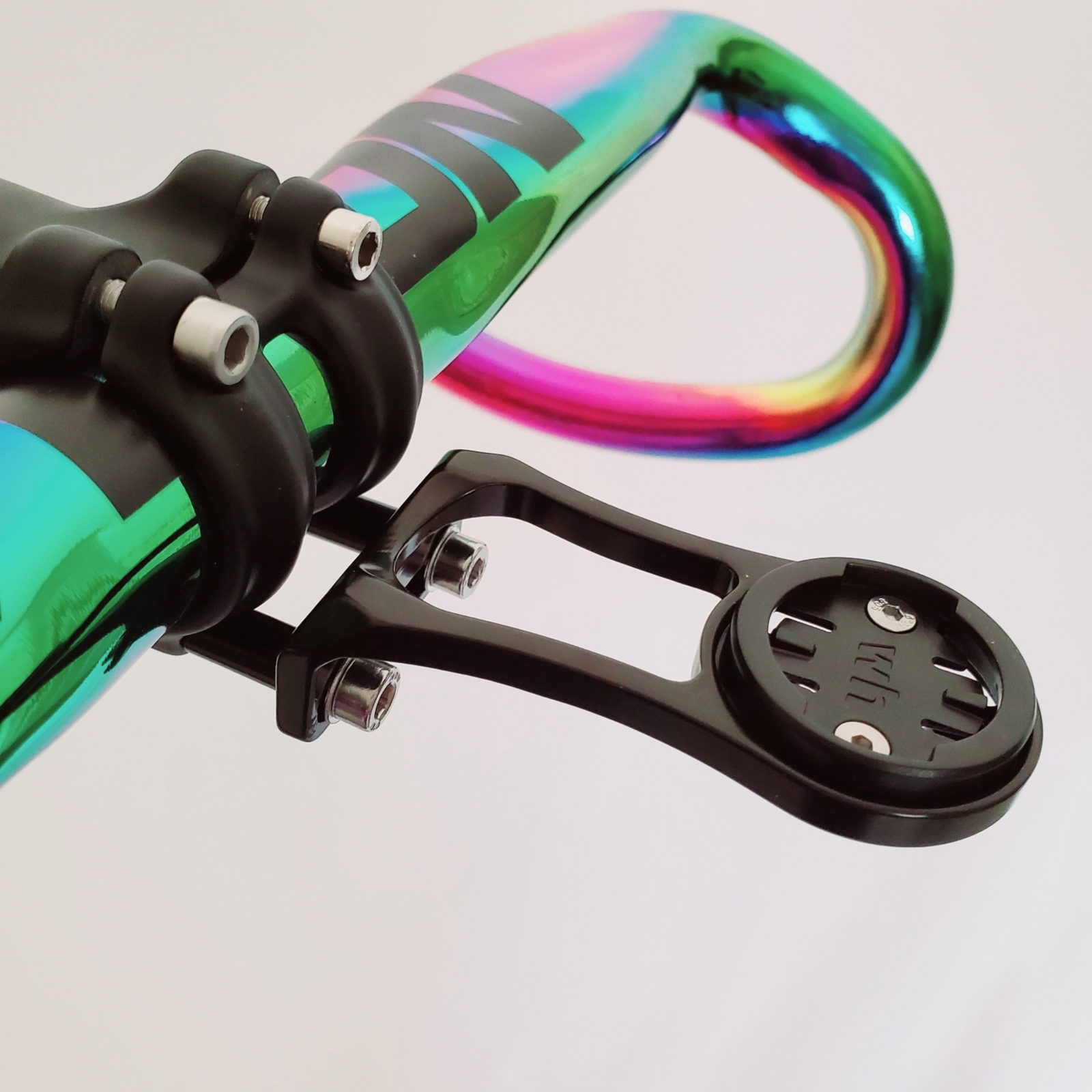 Out Front Stem Mount Cycling Computer - Garmin Wahoo Cateye GoPro GPS Rainbow