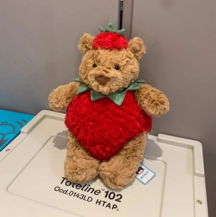 NWT Jellycat Bartholomew Bear Strawberry Doll Toy Soft Cuddly Toy With dust bag