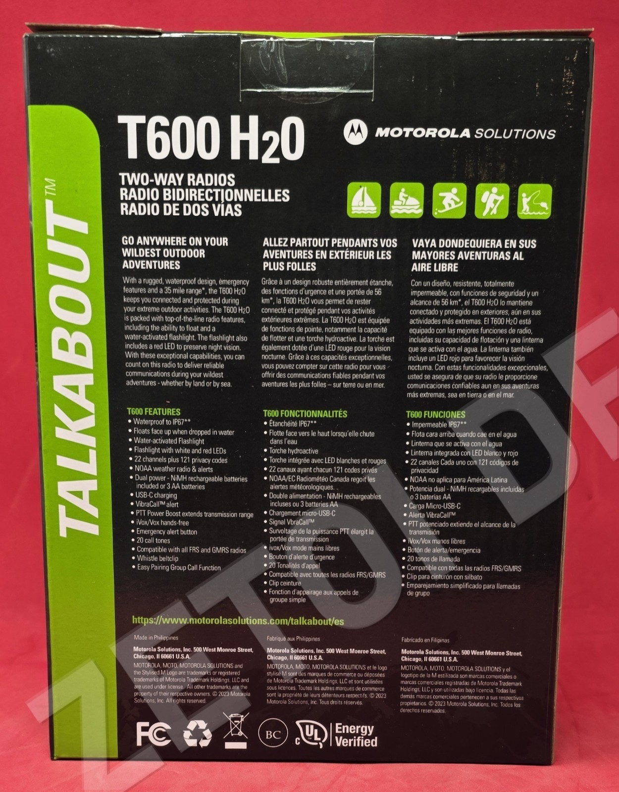 *BRAND NEW* Motorola T600 H2O Waterproof FRS Radios walkie talkies 22 Channel