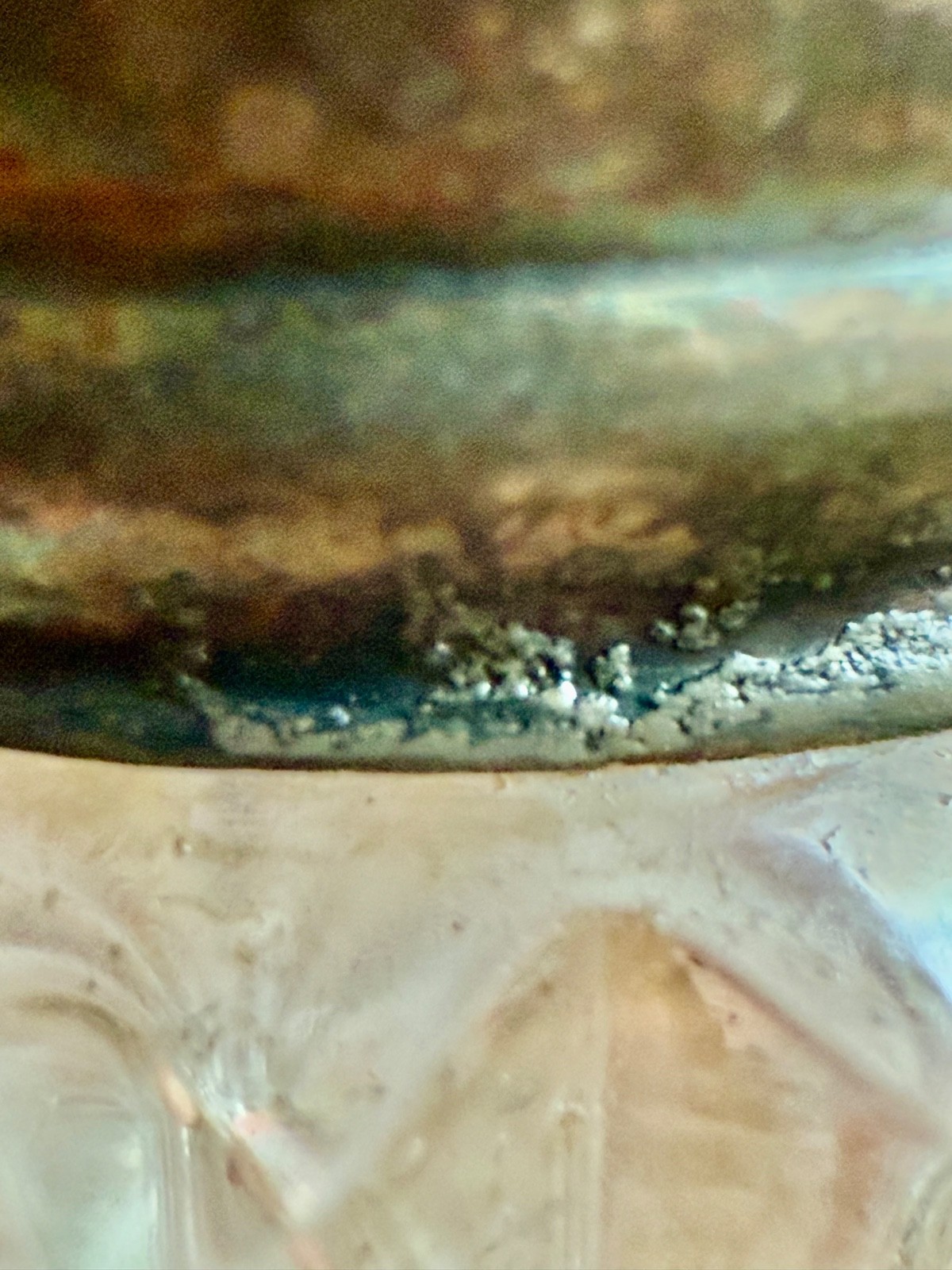 Antique beautiful cut glass with Gilded sterling lids salt and pepper shakers