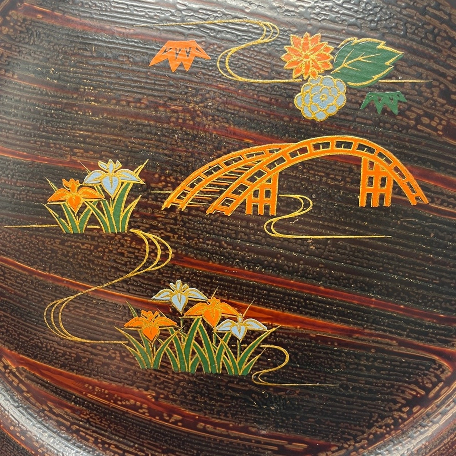 Vintage Marusei Art Japanese Lacquerware Tea Serving Tray