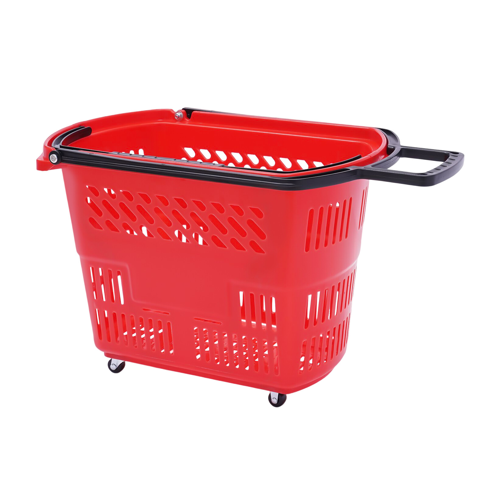 Trolley Rolling Shopping Baskets 6 pcs Plastic 35L with Handles Shopping Carts