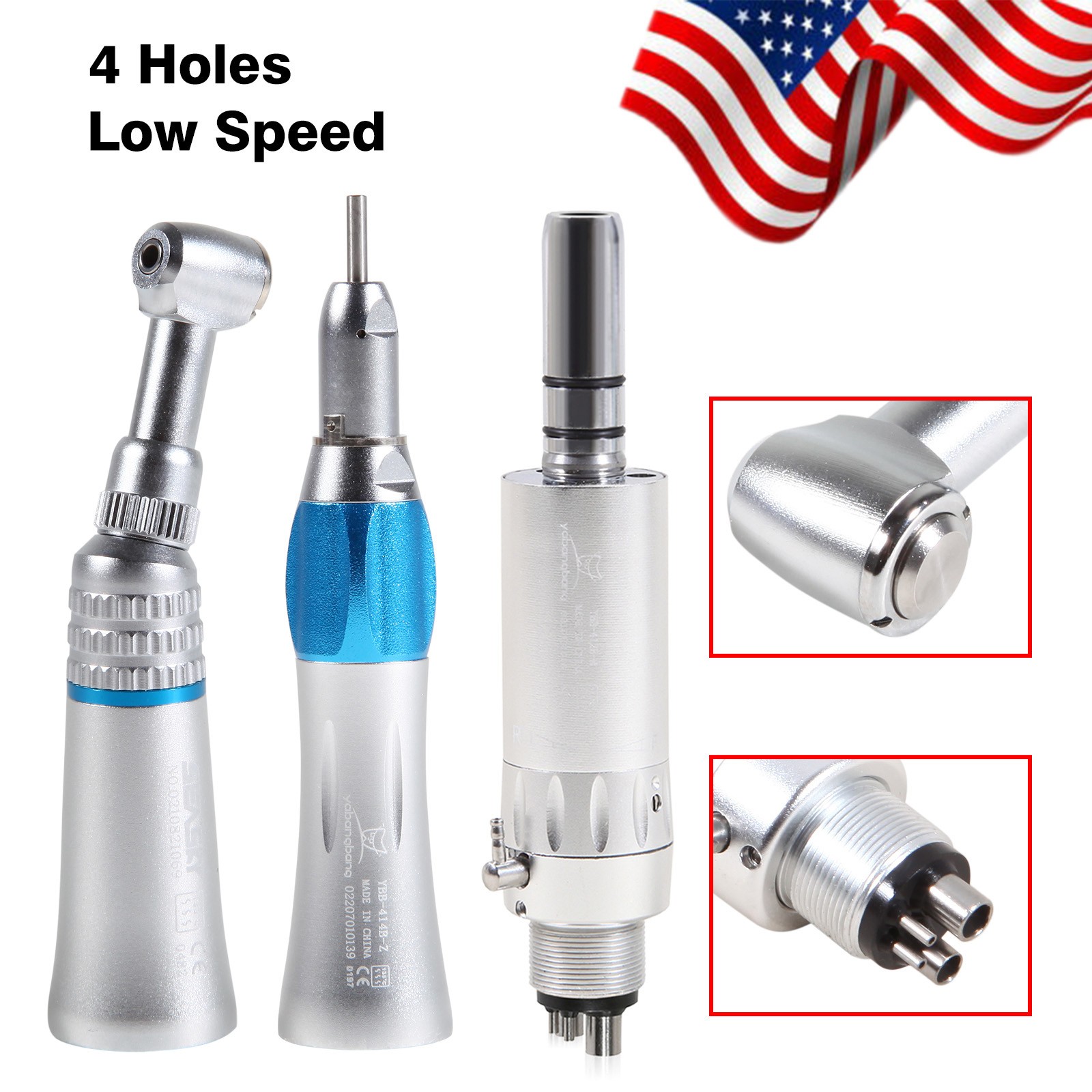 Estilo NSK Dental Contra Angulo Baja Velocidad Pieza de Mano 4Hole Micromotor