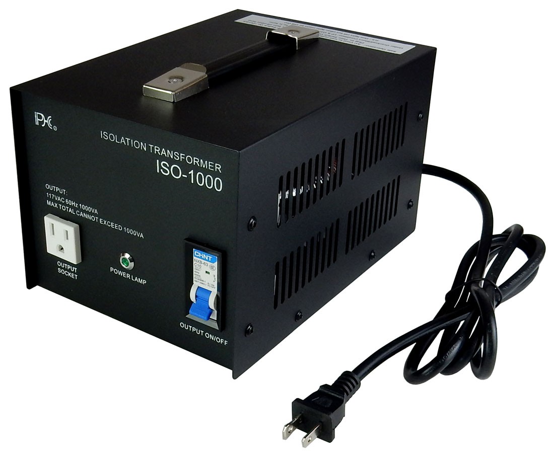 1000VA,/Watts AC Isolation Transformer with Pass-Through Grounding,