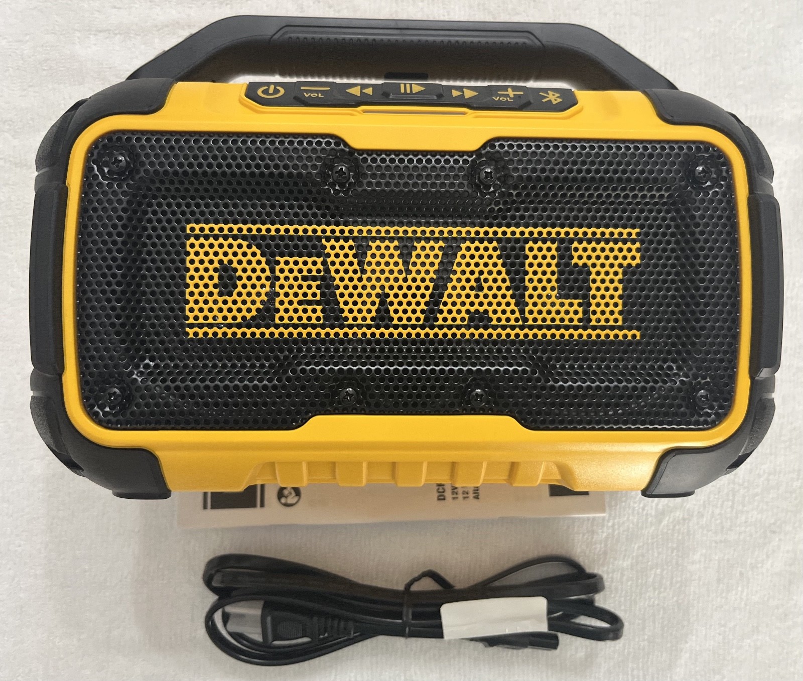 New Dewalt DCR010 12V/20V Max Bluetooth Speaker Cordless, AC Corded USB Port