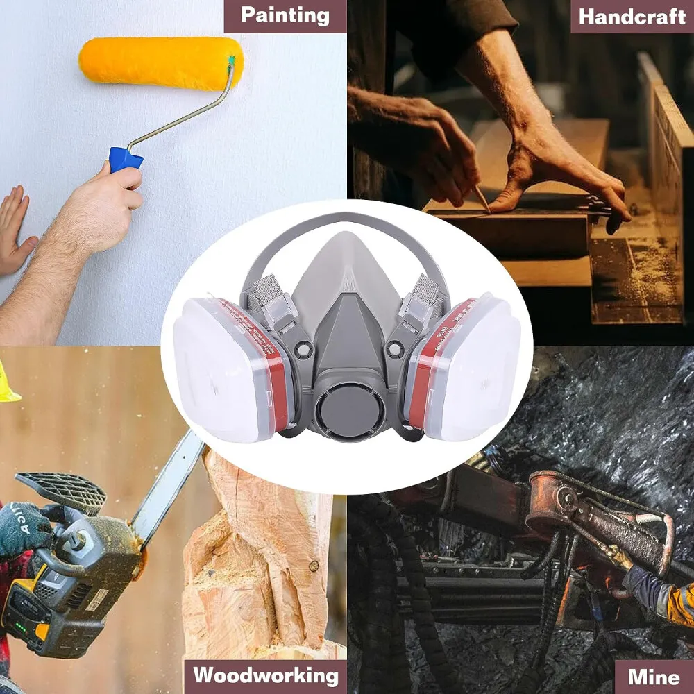 PRO 6200 Half Face Gas Mask Cover Painting Spraying Respirator Work Facepiece