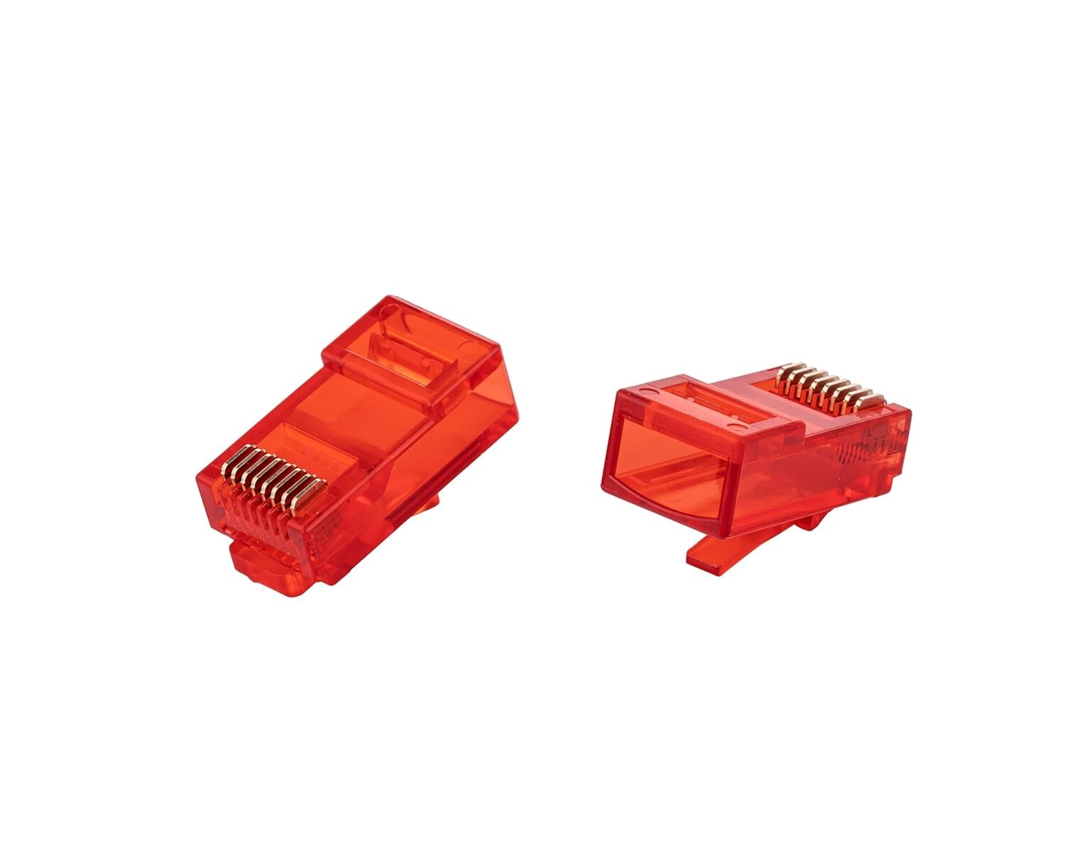 RED RJ45 EZ Modular Plug CAT6 UTP Network Cable End Pass -Thru Connector Lot