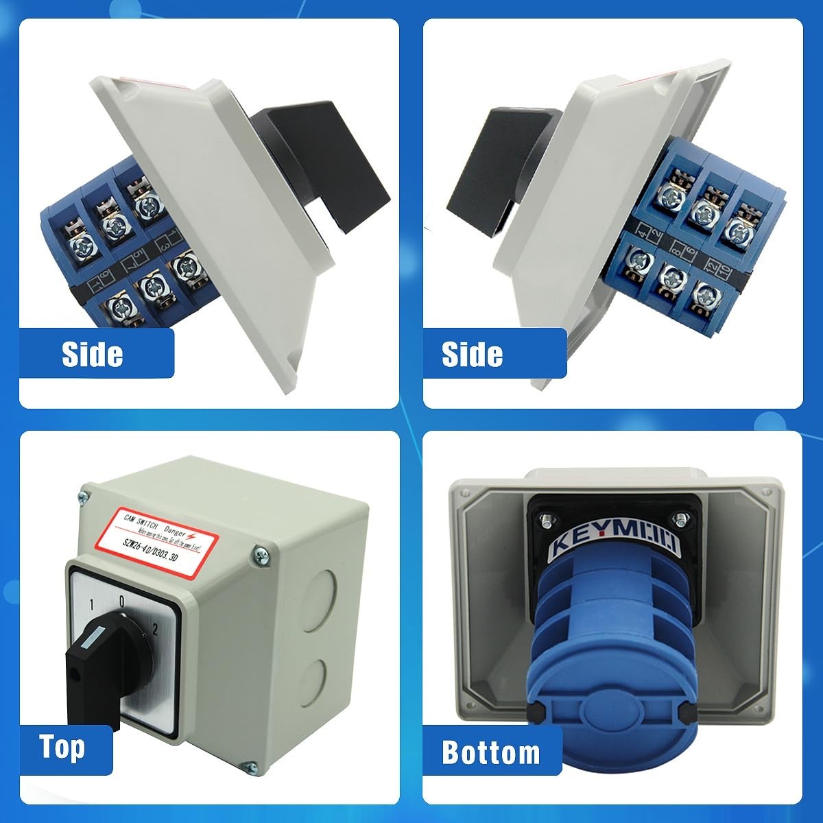 Universal Rotary Changeover Switch 660V 40A 3 Position 3 Phase with Exterior Box