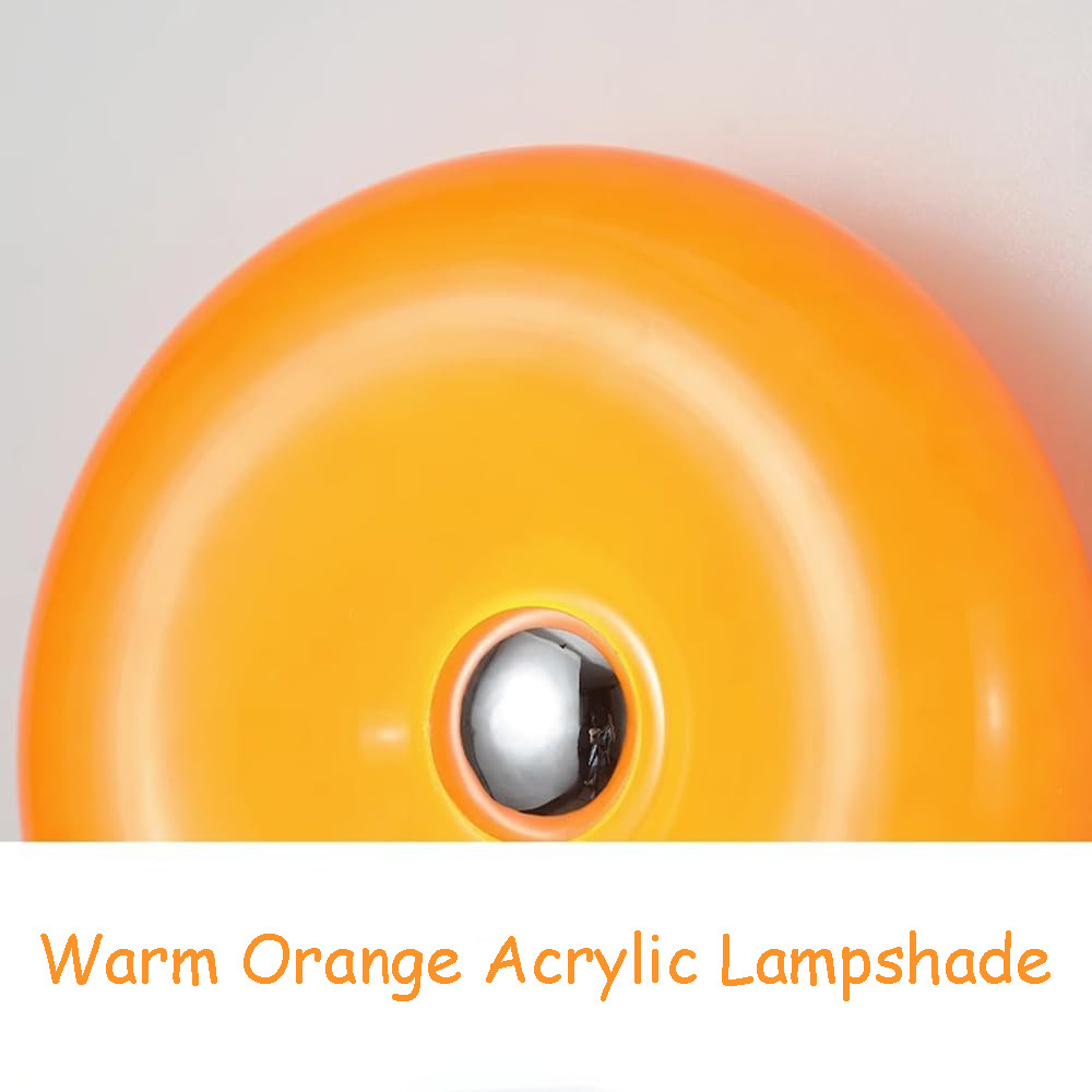 Modern Design Donut Table Lamp, LED Acrylic Lampshade with Durable Shade, Orange