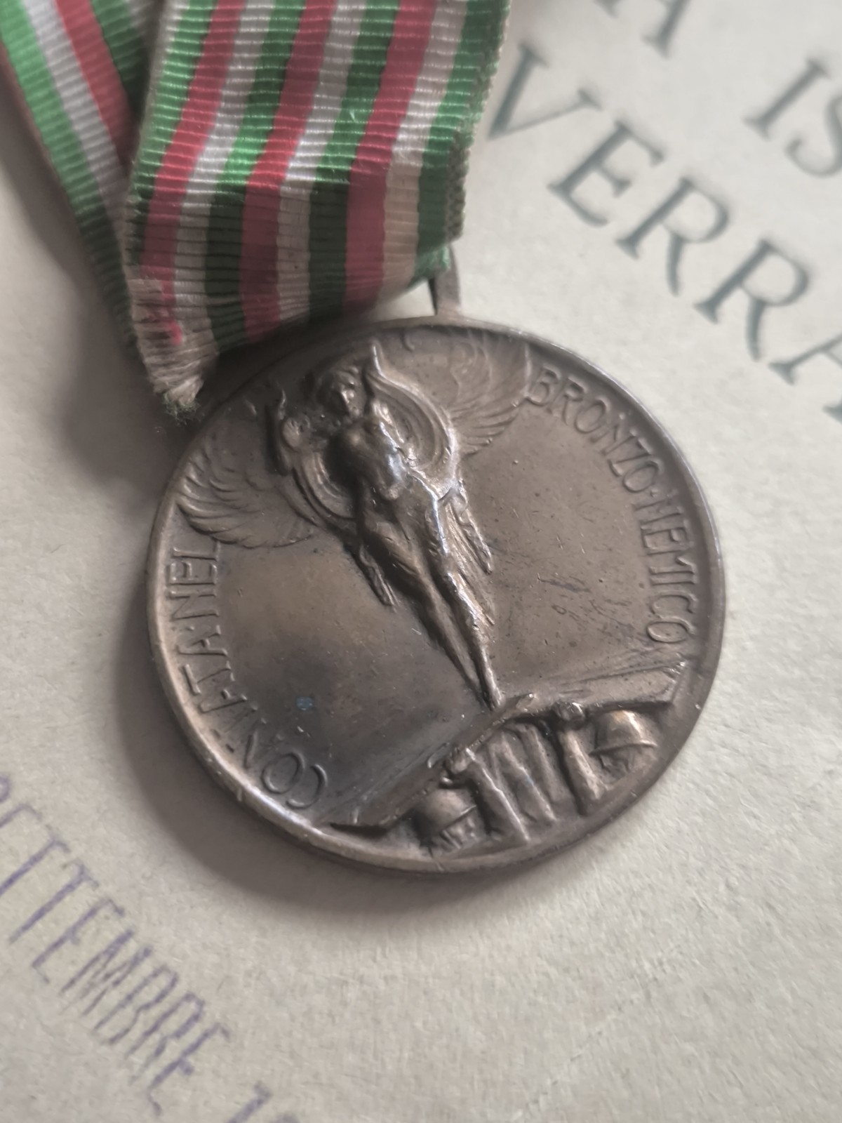 Ww1 Italian Carso-Isonzo Victory Medals with Award Reali Carabinieri Captain