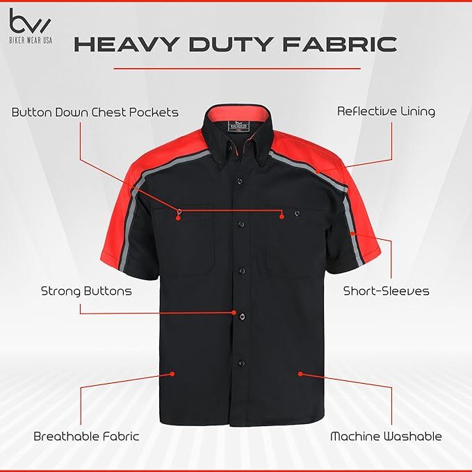 Men's Mechanical Industrial Work Shirt with Reflective Lining