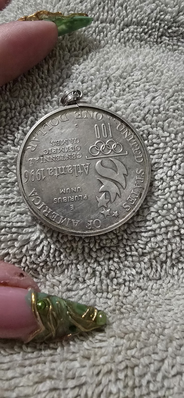 1996 D Atlanta Olympics Tennis Proof Commemorative 90% Silver Dollar Pendanr