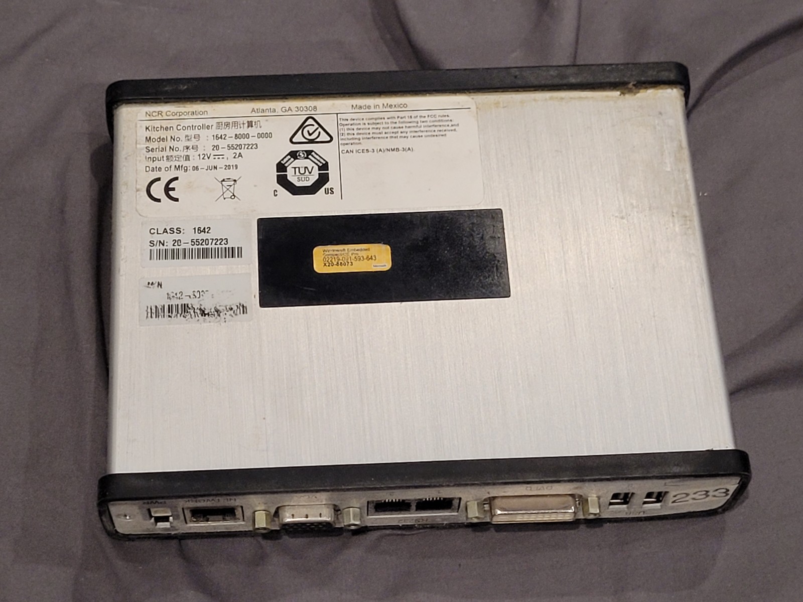 NCR 1642-8000-0000 Kitchen Display Controller *NO POWER ADAPTER*