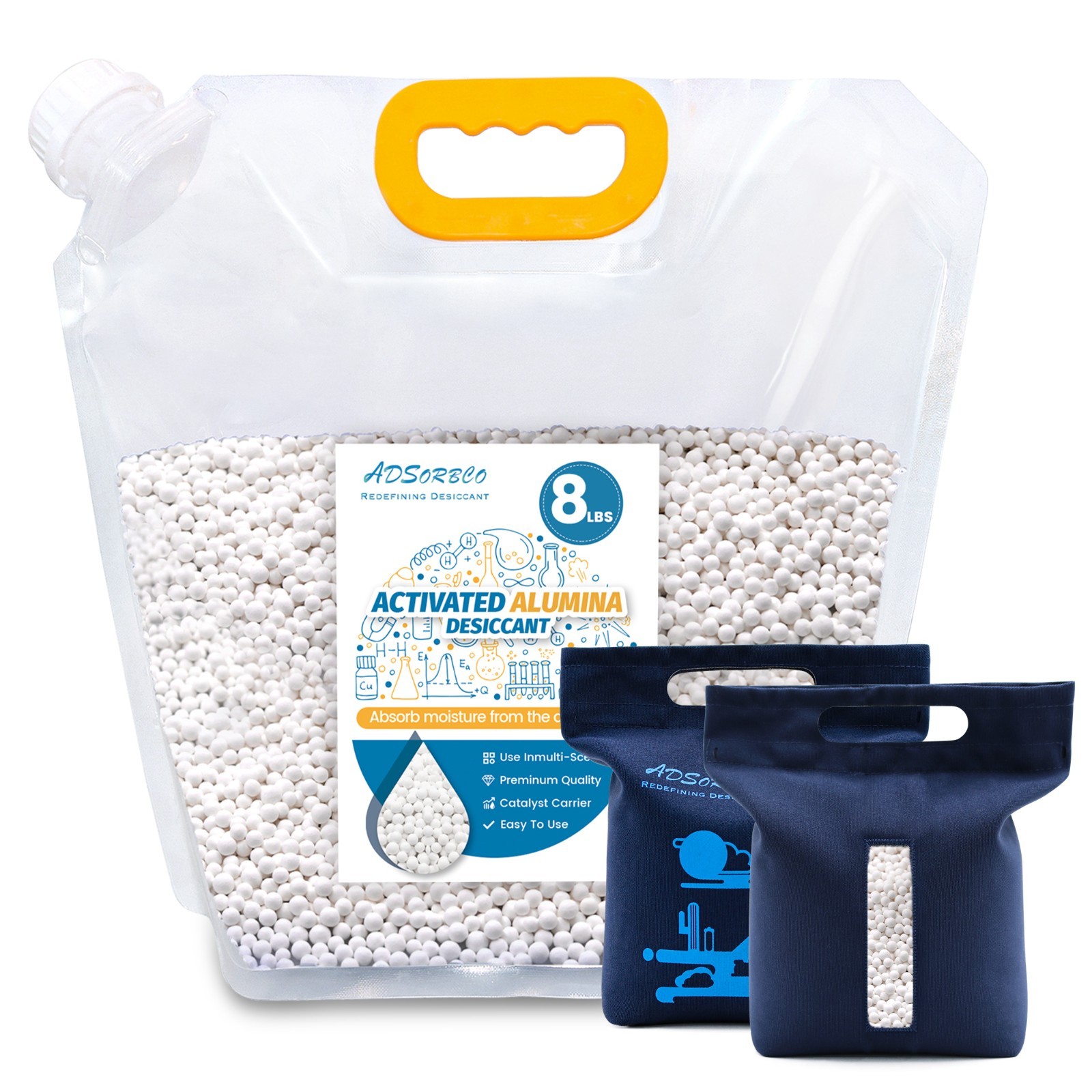 8 LBS Adsorbco Activated Alumina  Desiccant with 2 bags