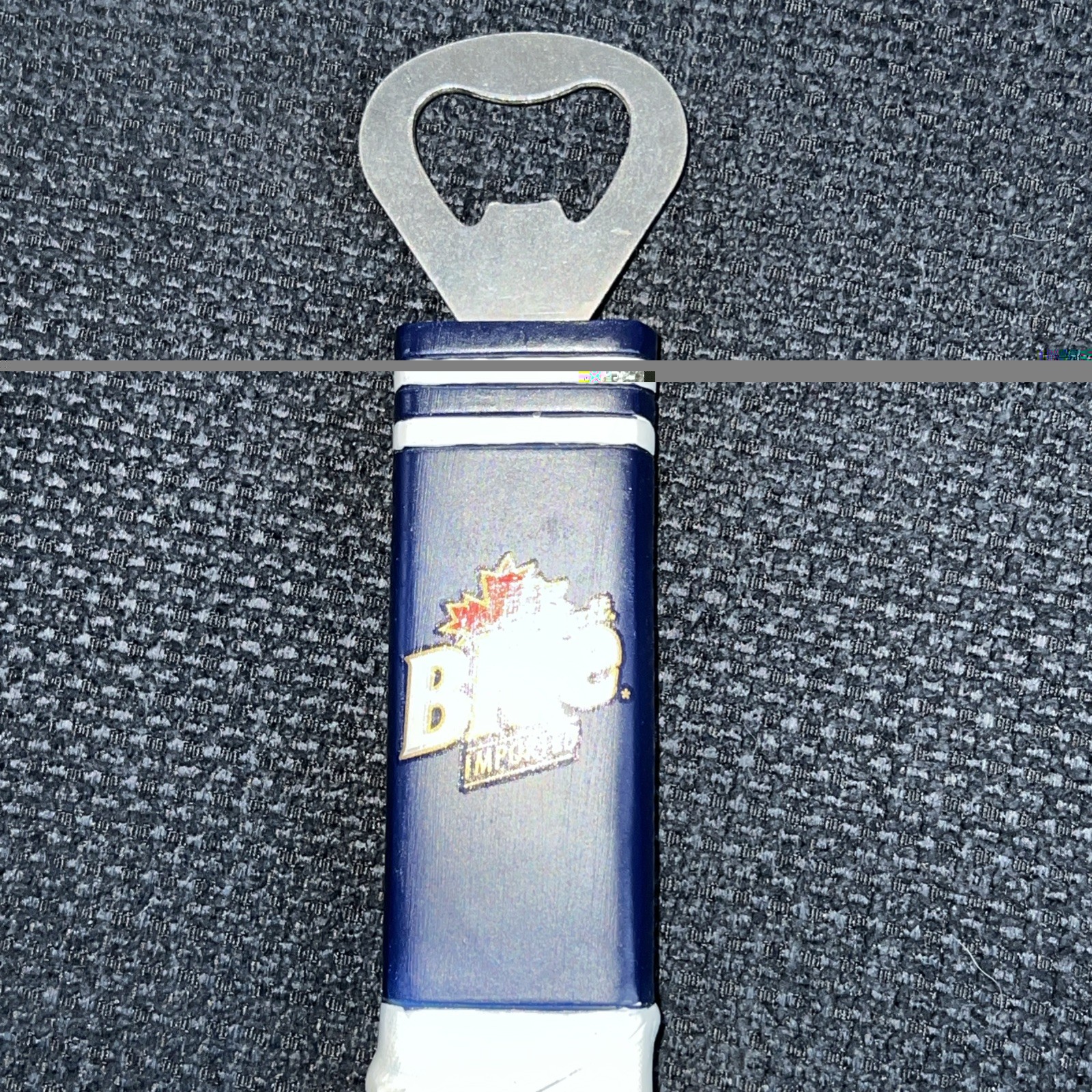 LABATT BLUE Imported Hockey Stick Handle Beer Bottle Opener