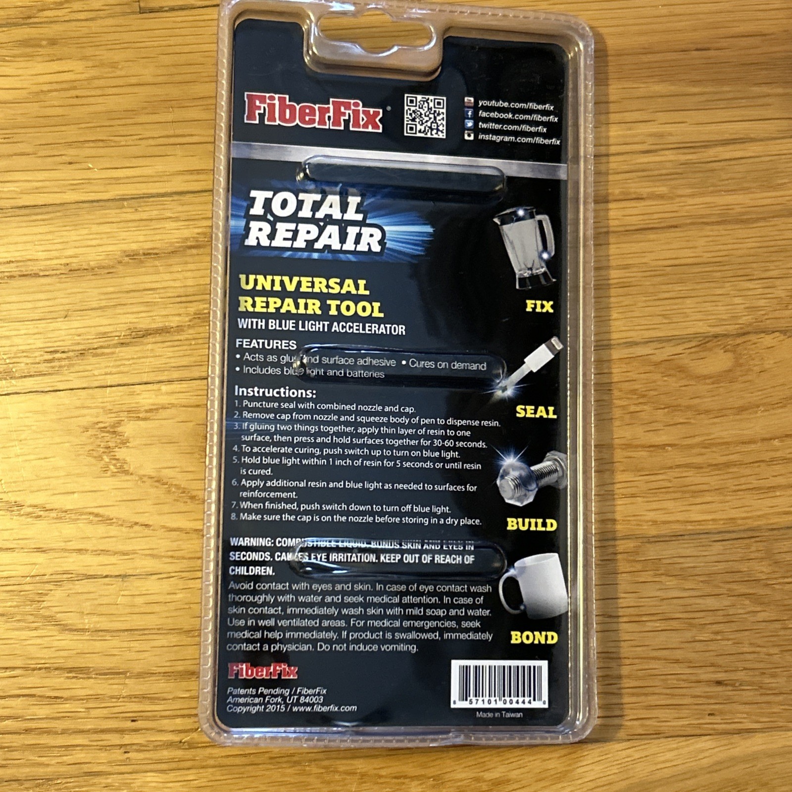 FiberFix Total Repair Factory Sealed Package Light Accelerated Super Glue Tool🔔