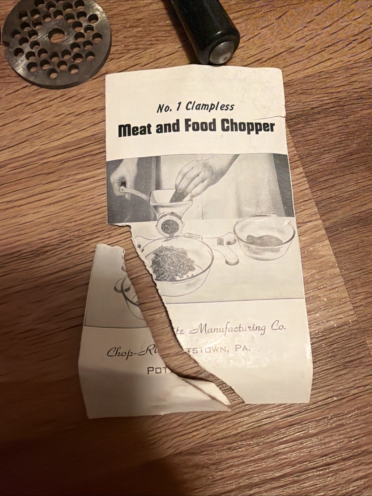 Chop-Rite MFG #1 Meat & Food Chopper Clampless Counter Top Tool In Box USA Made