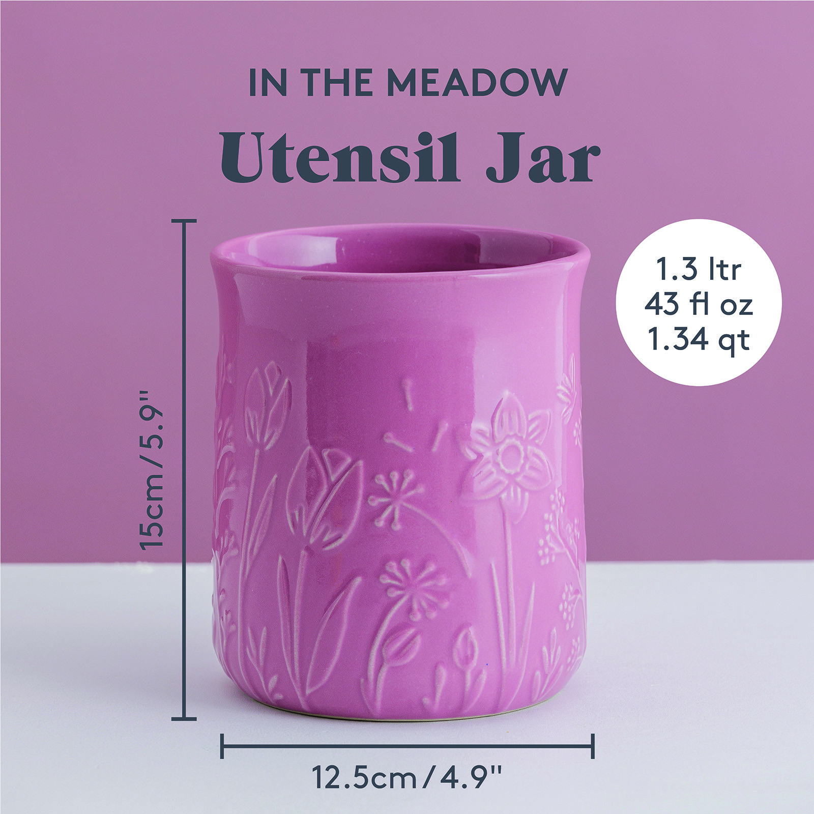 Mason Cash In The Meadow Utensil Crock, 6" x 5"