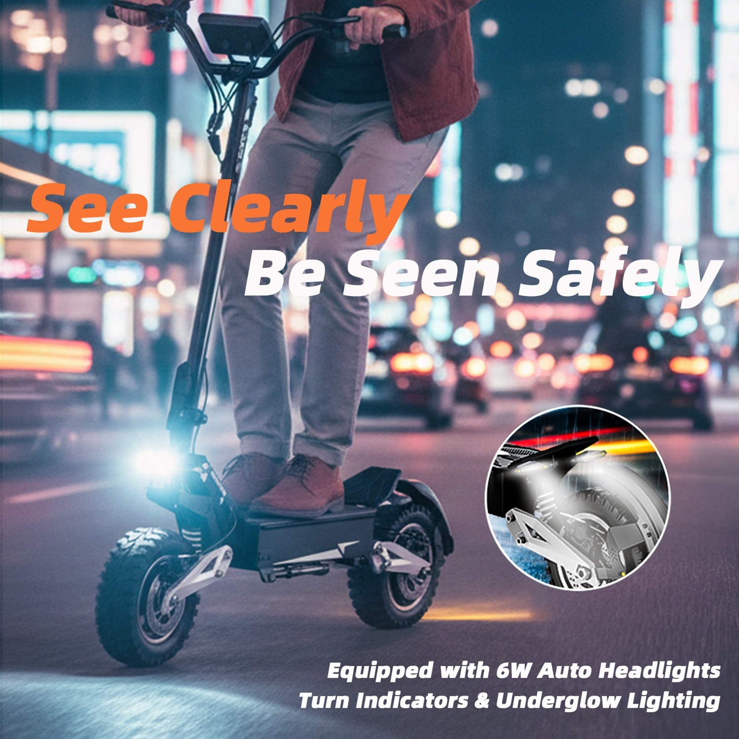 5000W Electric Scooter for Adults 55Miles 50MPH Off-Road Tire Fast E-Scooter NFC