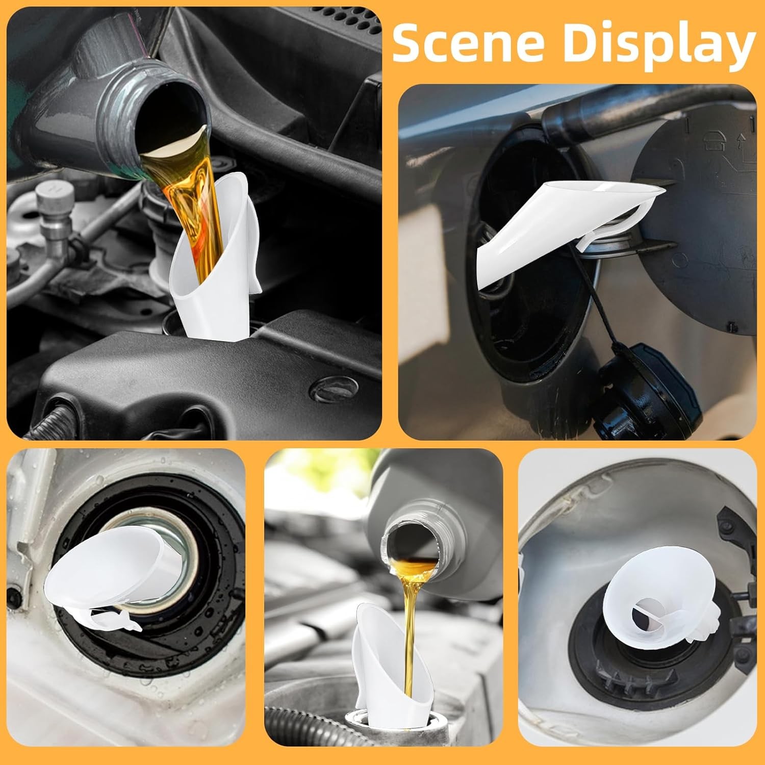 2 Pcs Fuel Funnels for Automotive,Capless Fuel Funnel Compatible with Ford F150