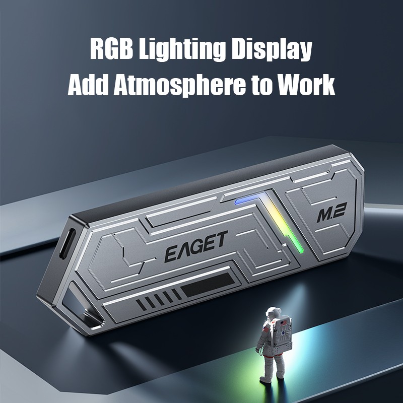 EAGET M.2 NVMe SSD External Portable Enclosure Case Fits PCIe 2280/2242/2230