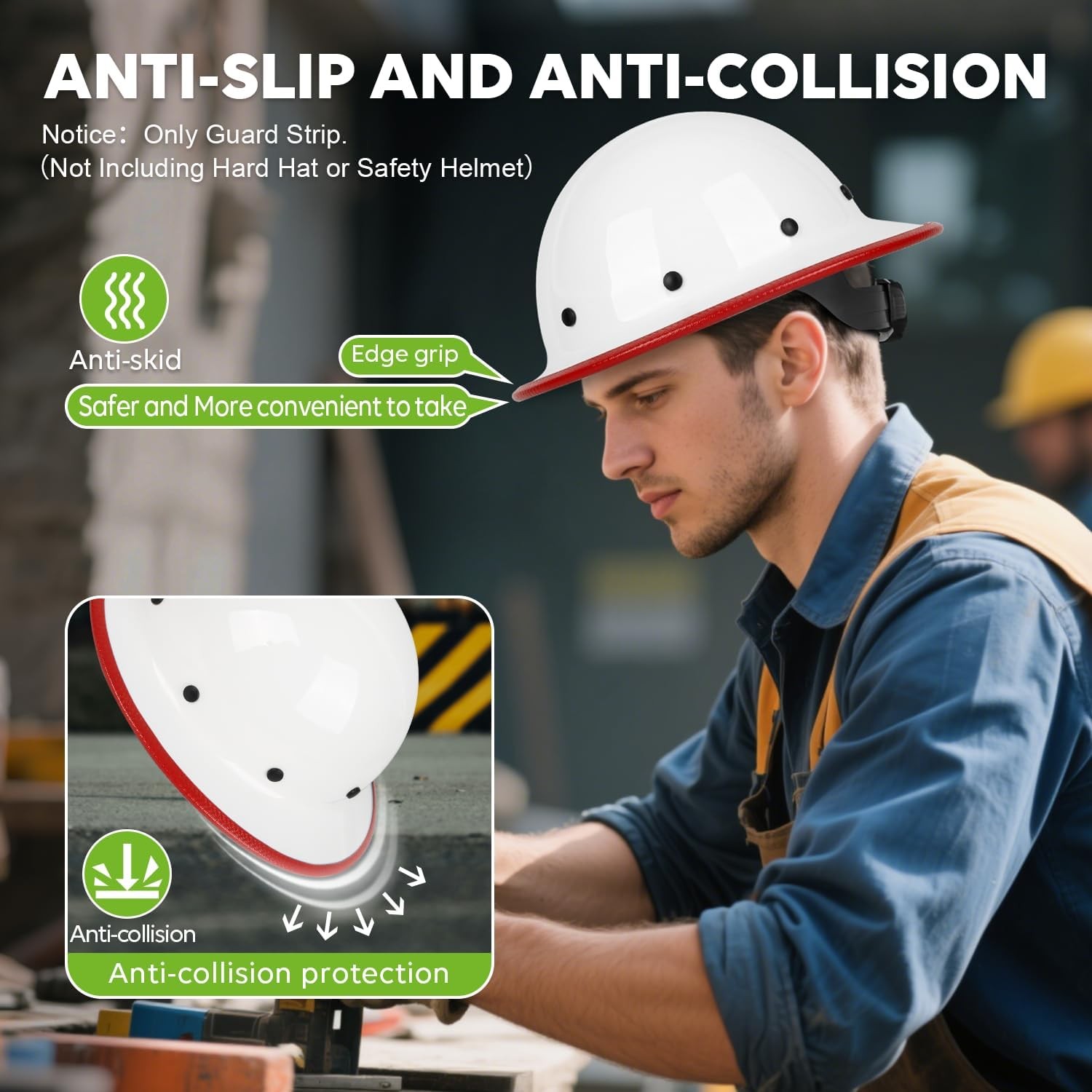 GREEN DEVIL Full Brim Guard, Hard Hat Guard Strip,Hard Hat Accessories for Stren