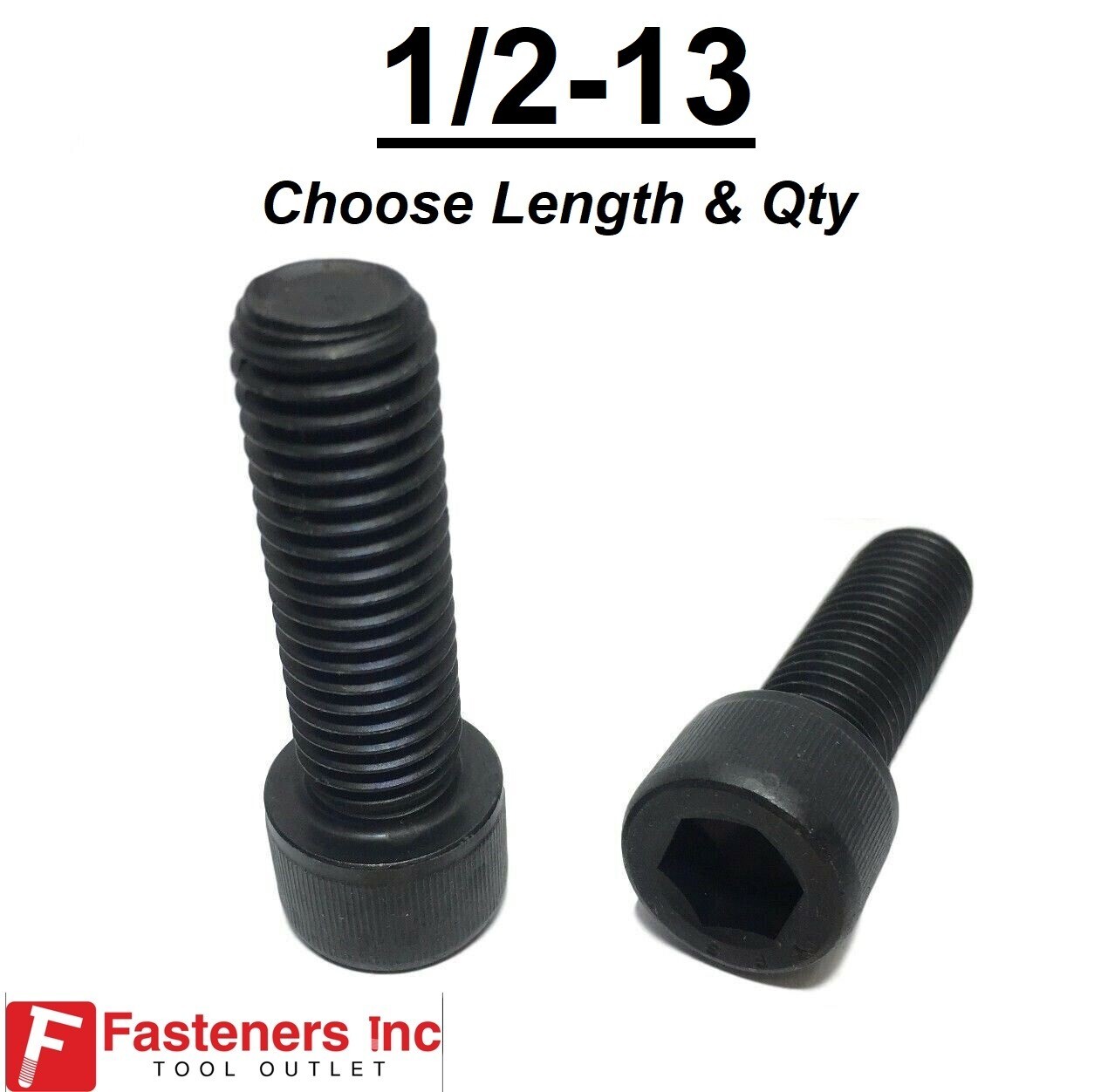 1/2-13 Socket Head Cap Screws Allen Black Oxide 12.9 (CHOOSE LENGTH & QTY)