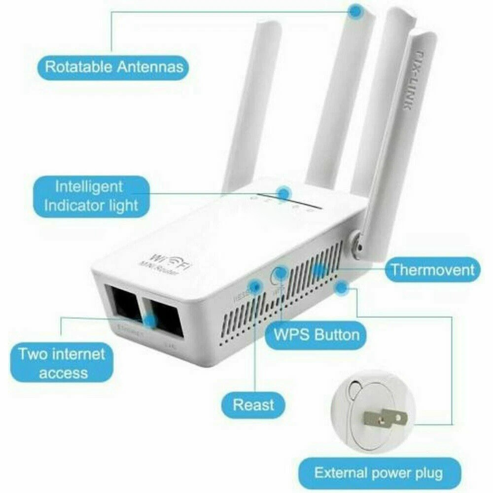 1200Mbps WiFi Range Extender Repeater Amplifier Router Signal Booster Wireless