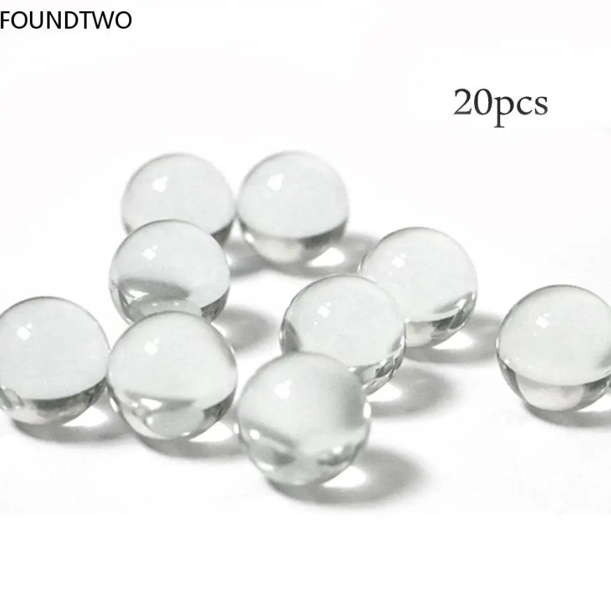 20pcs Transparent Solid Glass Marbles 10/14/16mm Slingshot & Games - NEW