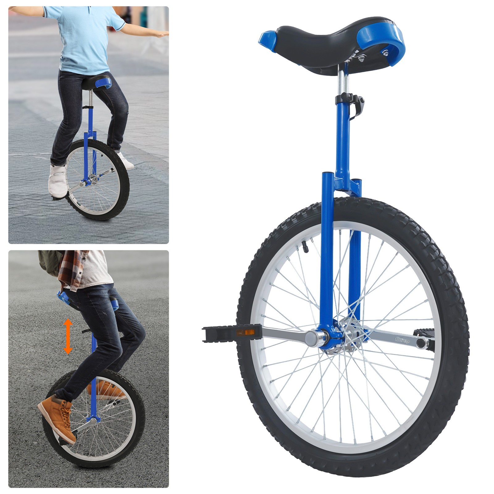 USED 20 Inch Wheel Outdoor Unicycle with Steel Frame,Leakproof Tire,Adjustable H