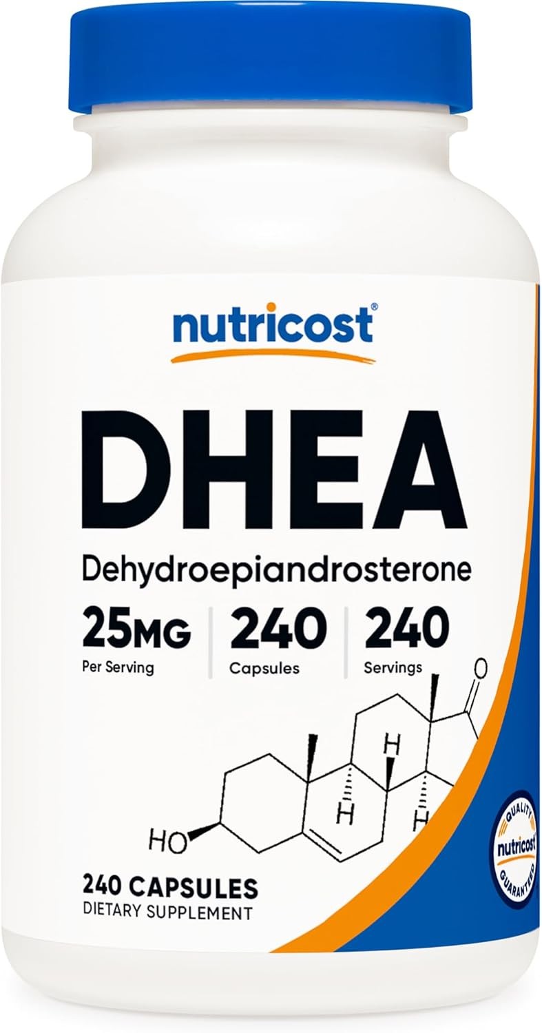 Nutricost DHEA 25mg, 240 Capsules - Gluten Free, Soy Free, Non-GMO, Supplement