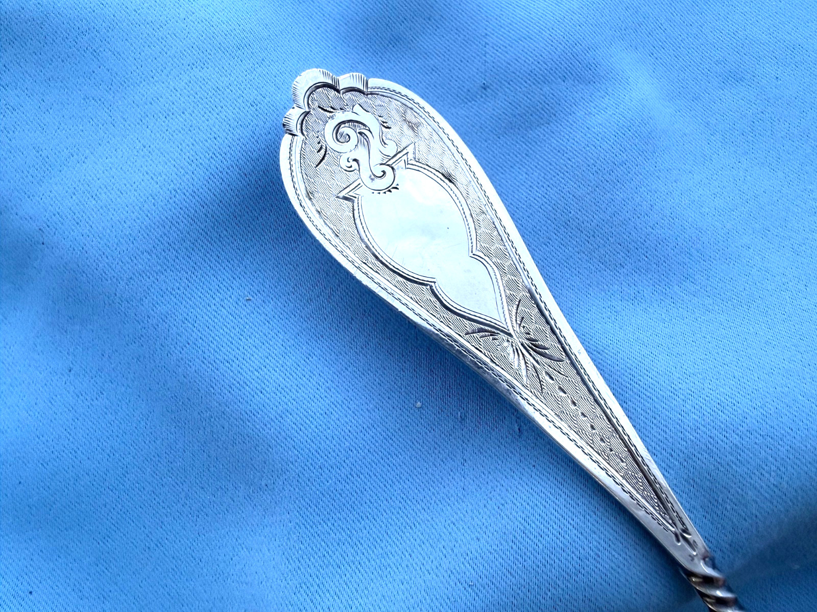 Francis Bunnell Coin Silver Soup Ladle Light Gold Wash No Mono 12 In 116 Gr