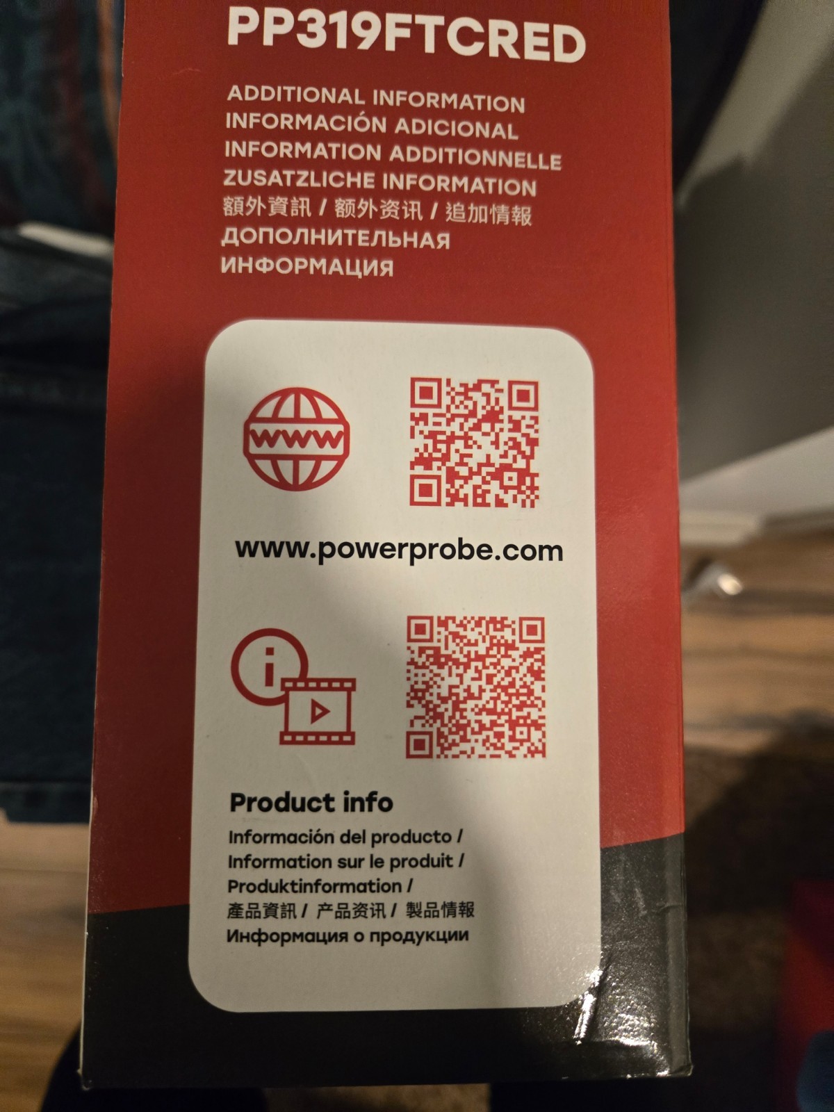 POWER PROBE III 3 PP319FTCRED Test Light and Voltmeter, RED NEW