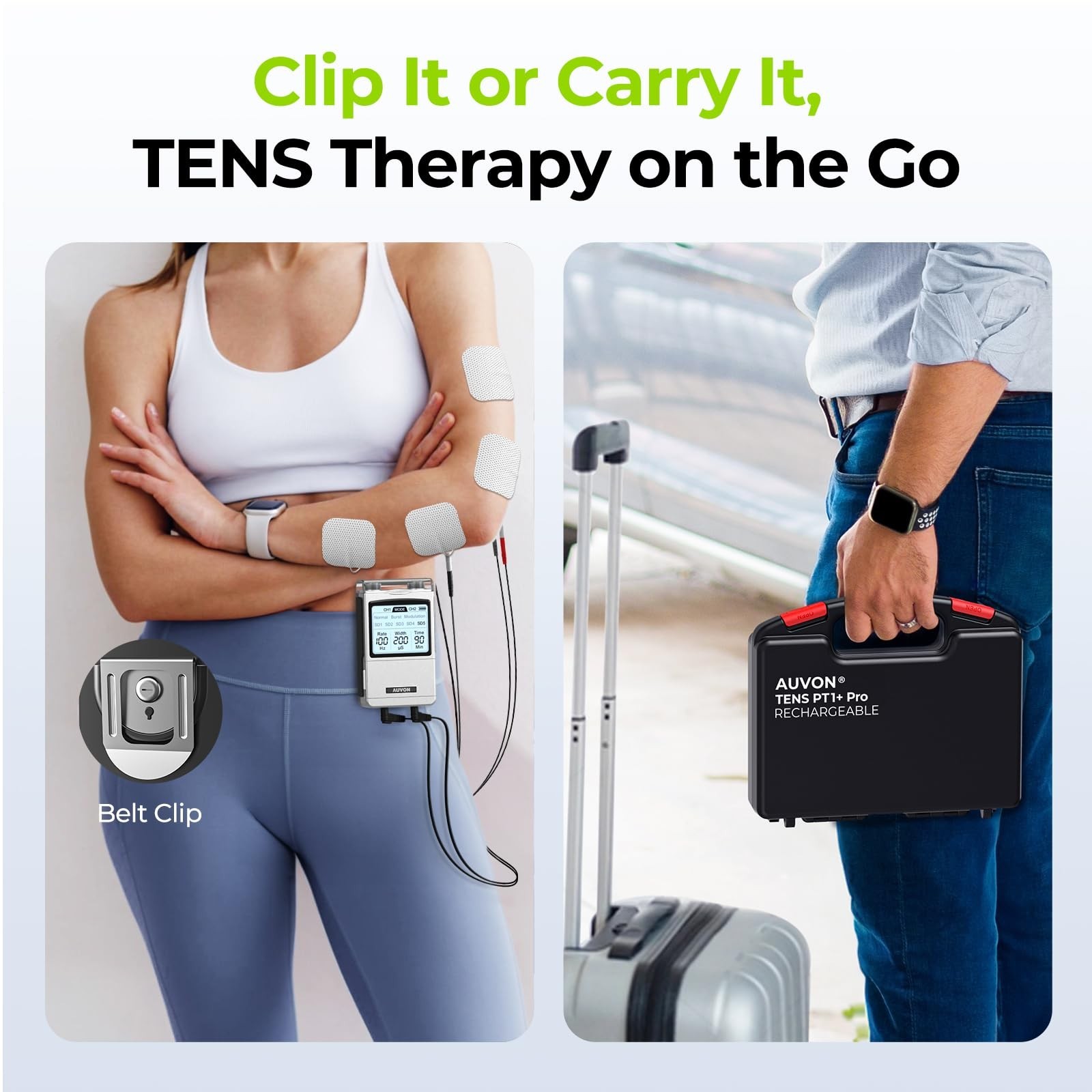 AUVON Rechargeable TENS Unit Muscle Stimulator, FSA HSA Eligible, Digital TEN...