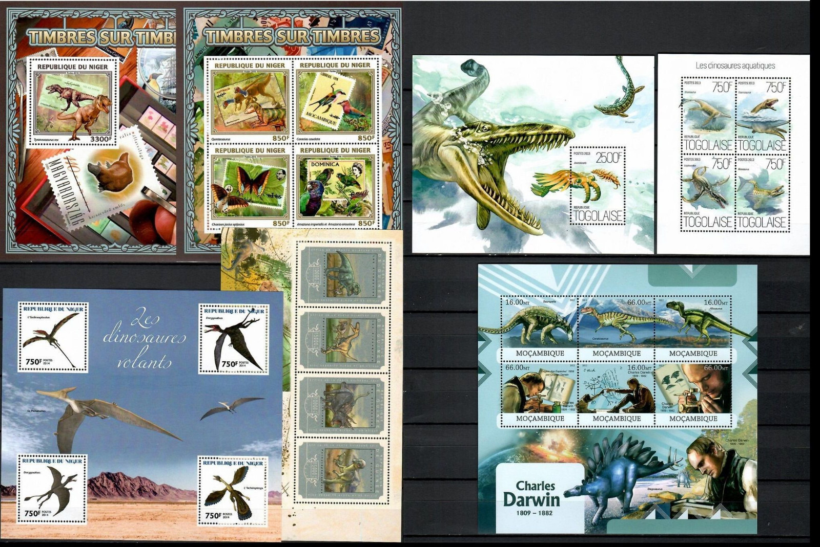 Dinosaurs Prehistoric animals Collection 100 sheets MNH Yvert CV 1,645€ #CNA210