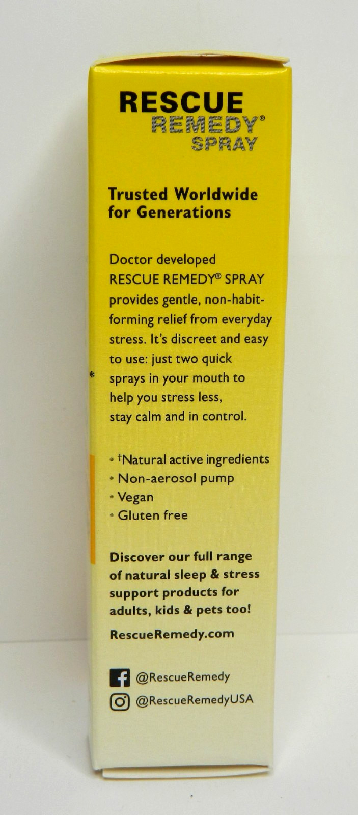 Bach RESCUE REMEDY SPRAY Natural Stress Relief Homeopathic 0.7 fl oz 20mL