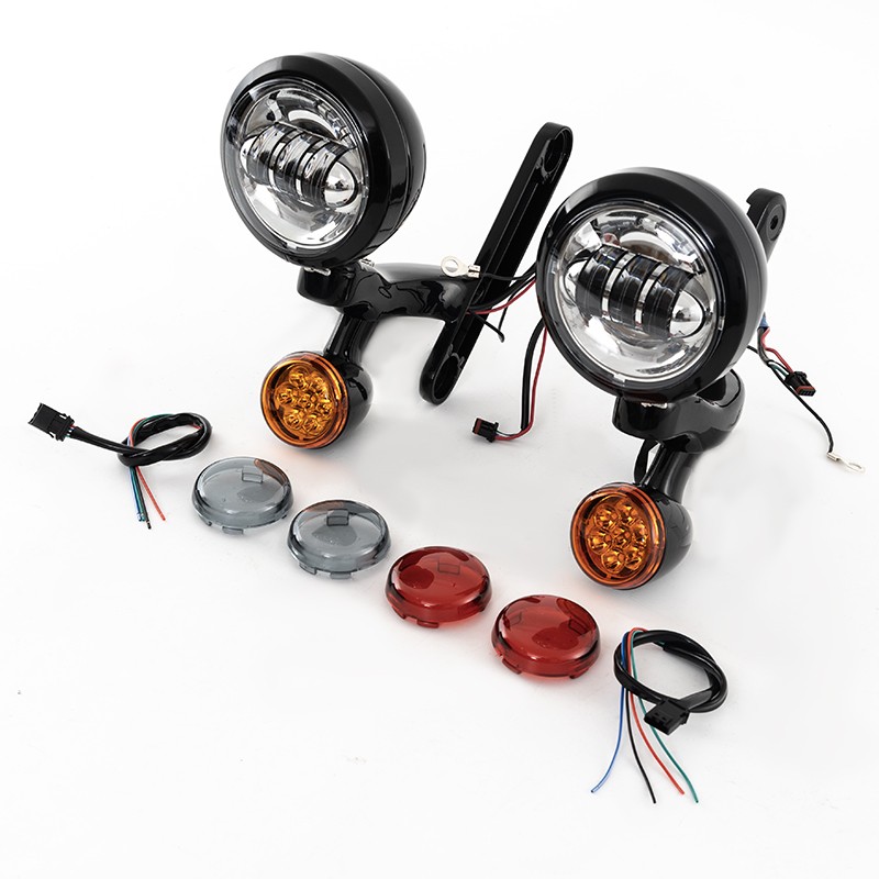 LED Spot Fog Light Turn Signal Assembly Fit For Harley Street Glide 1994-2023 US
