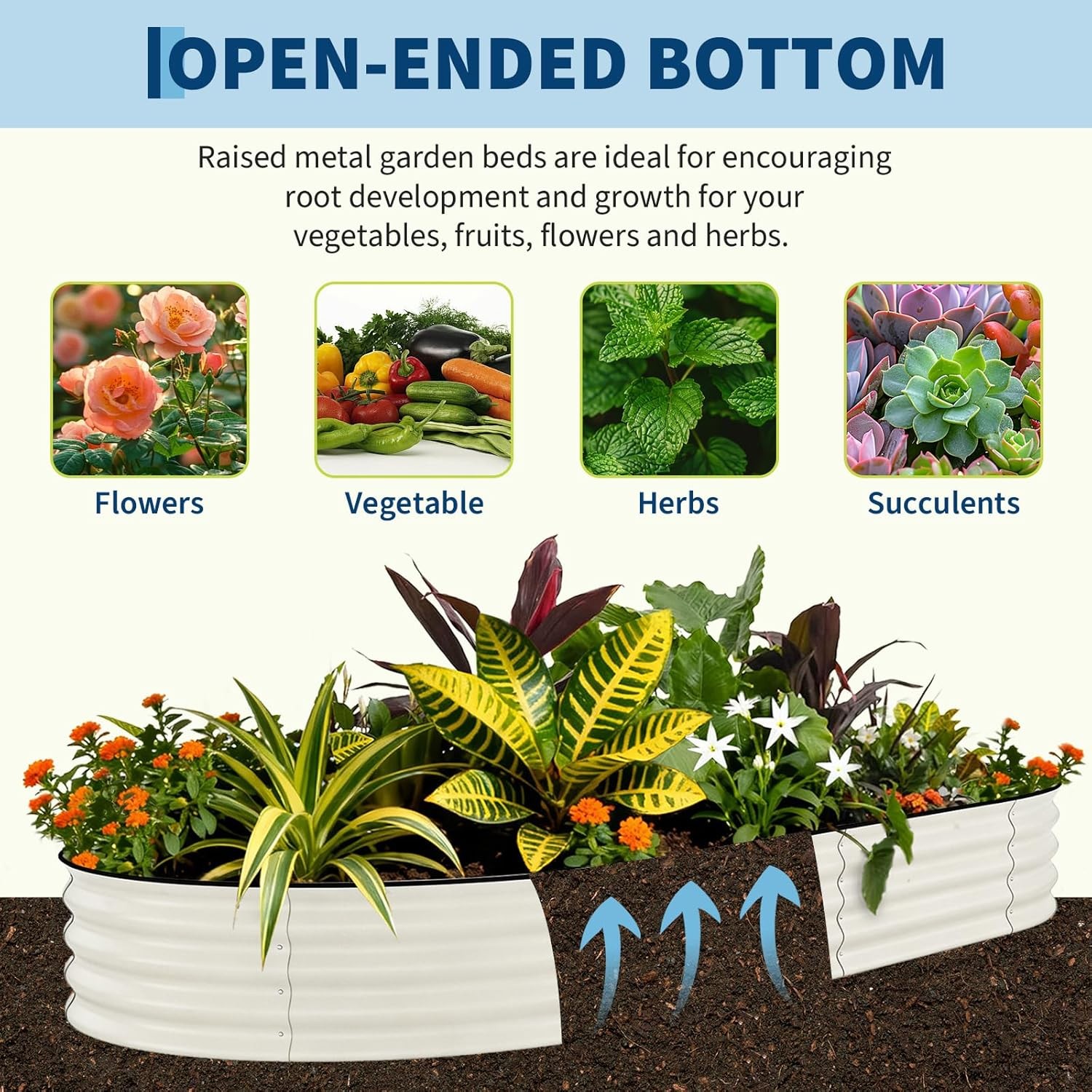 Galvanized Raised Garden Bed Outdoor, 10x4x1.5 ft Metal Planter Box for Flowers