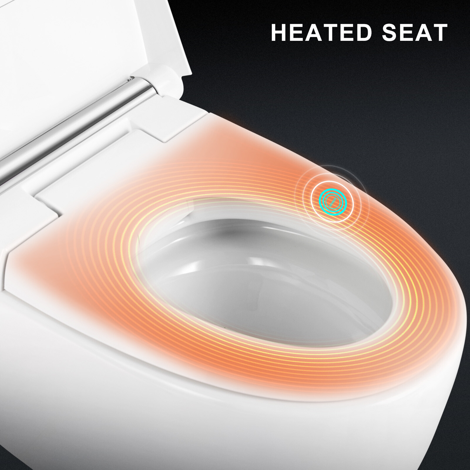 New Electronic Smart One Piece Toilet Heat Auto Flush Foot Sensor w/ Night Light
