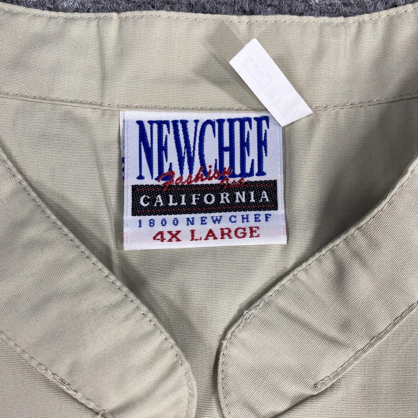 New Chef Chefs Short Sleeve Shirt Button Up Beige Size 4XL