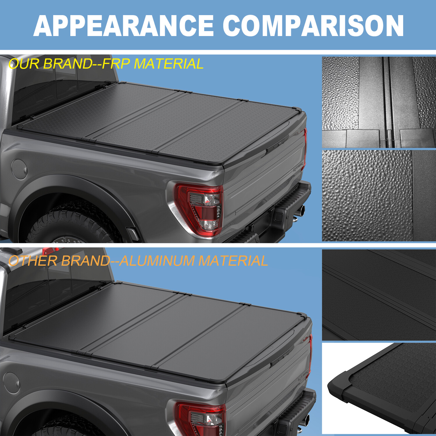 5FT Hard Tonneau Cover Truck Bed 3-FOLD For 2016-2024 Toyota Tacoma Short Bed