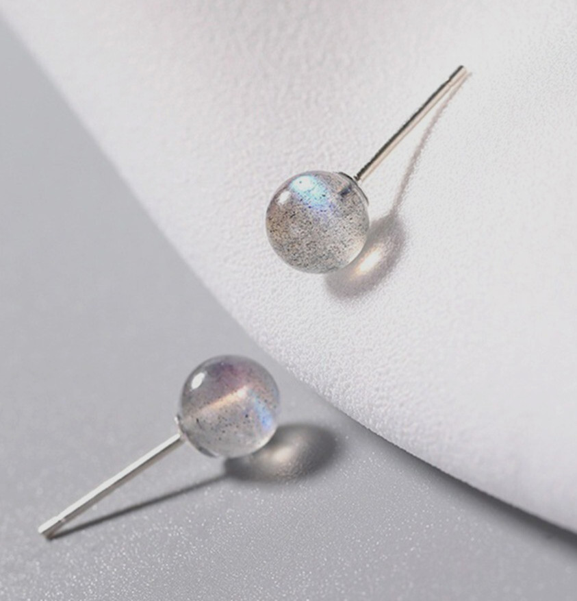 Natural Moonstone Simple and Delicate Earrings for Women Healing Crystal Jewelry