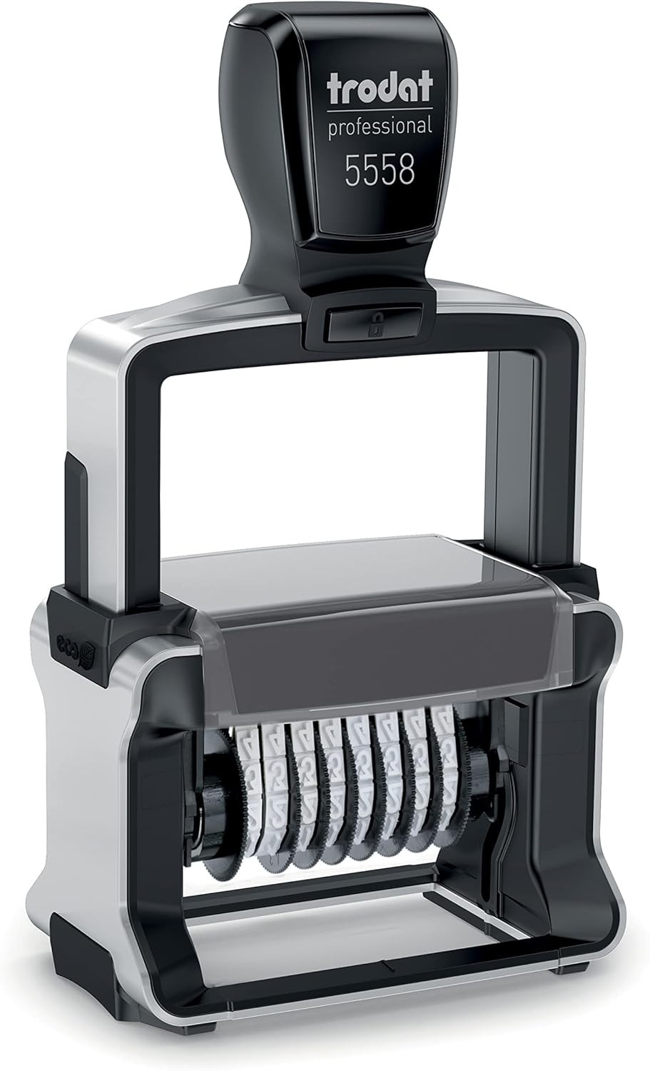 Professional Manual Numberer Stamp – 8 Digits, 3/16" (5 Mm) Characters, Black In