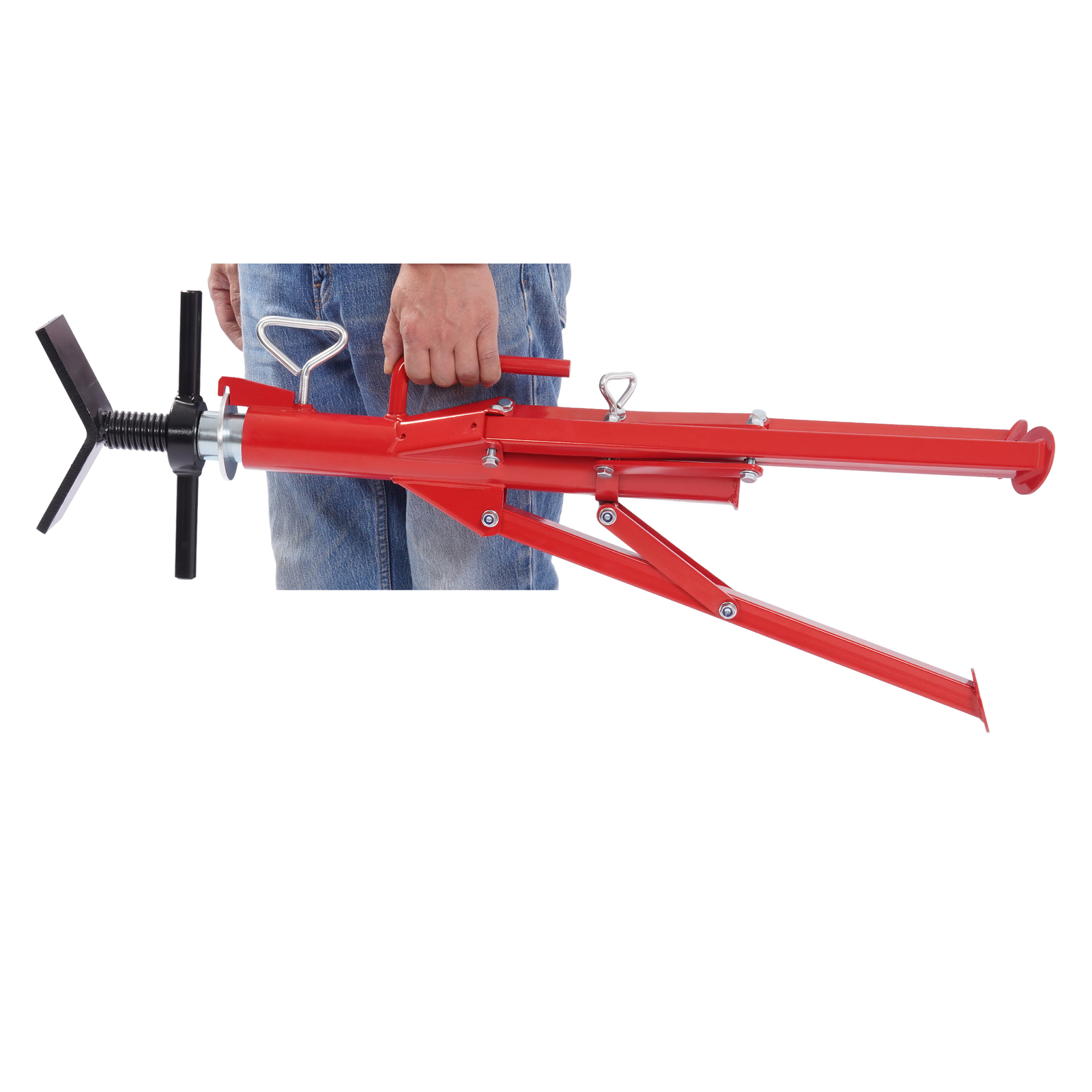 2500Lb Steel V-Head Pipe Stand Folding Tripod Pipe Jack Stand Height Pipe