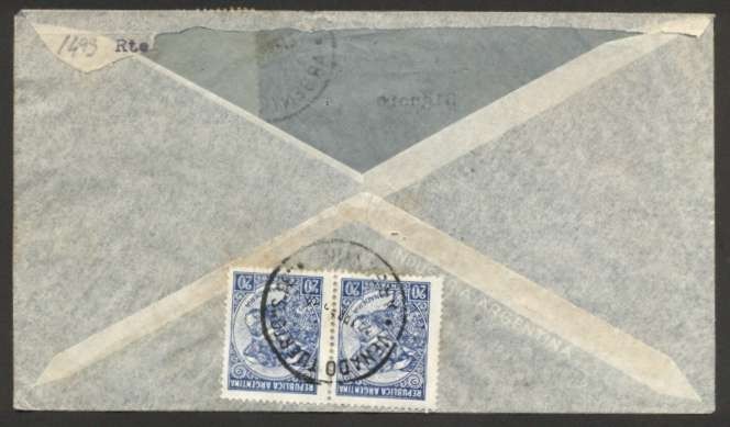 1952 Argentina To Italy Siracusa Airmail Cover Multiple Franking With 7 Stamps