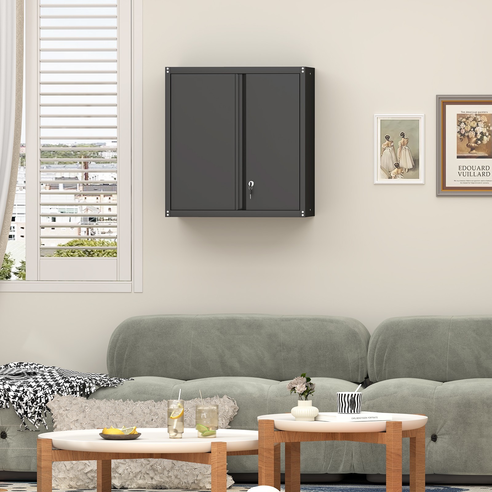 Metal Wall Cabinet, Garage Wall Cabinets With Doors, Locking Storage Cabinet