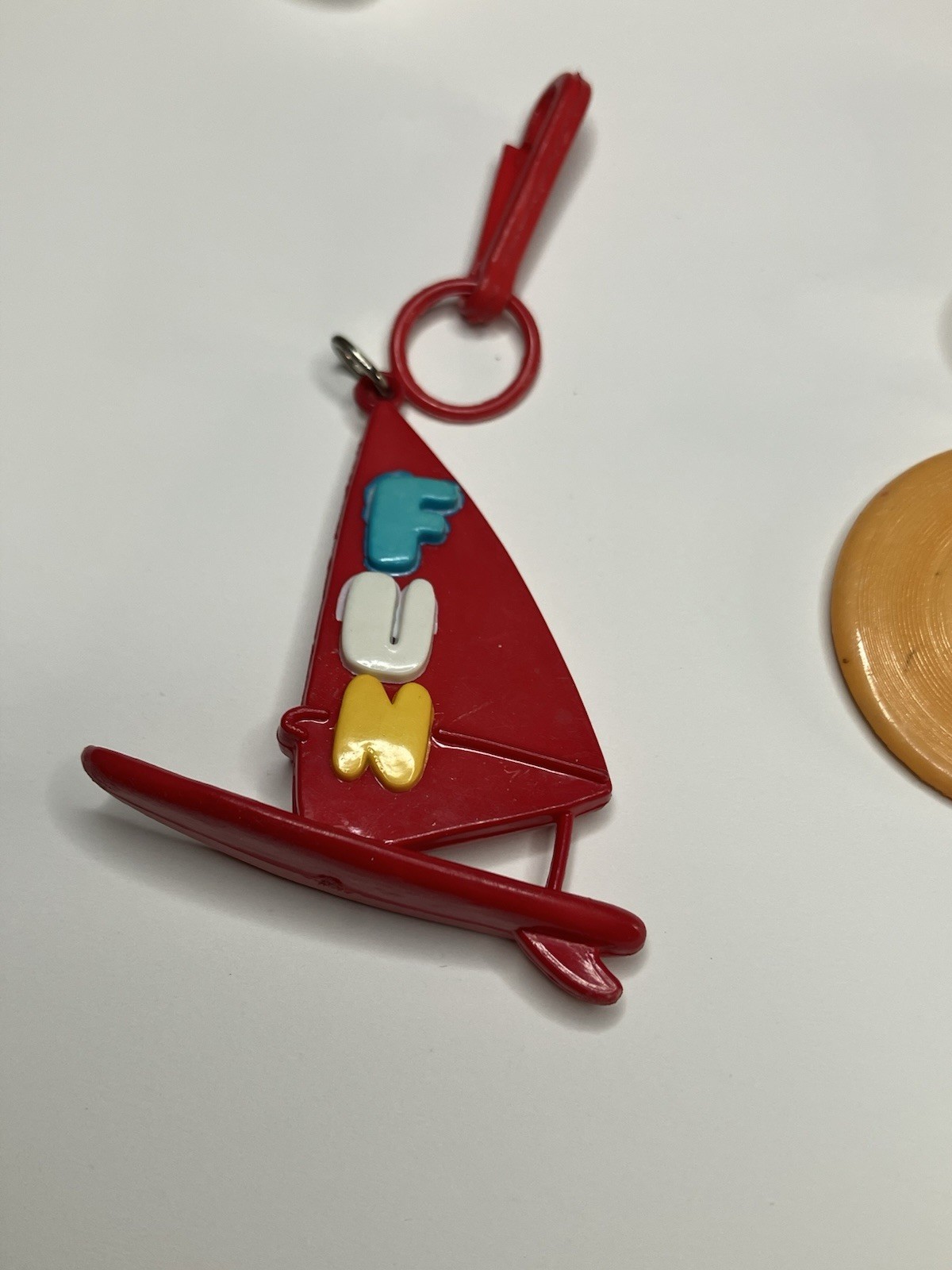 Lot of Vintage 1980s Clip On Charms Plastic Bell Keychains Googly Eye Fish