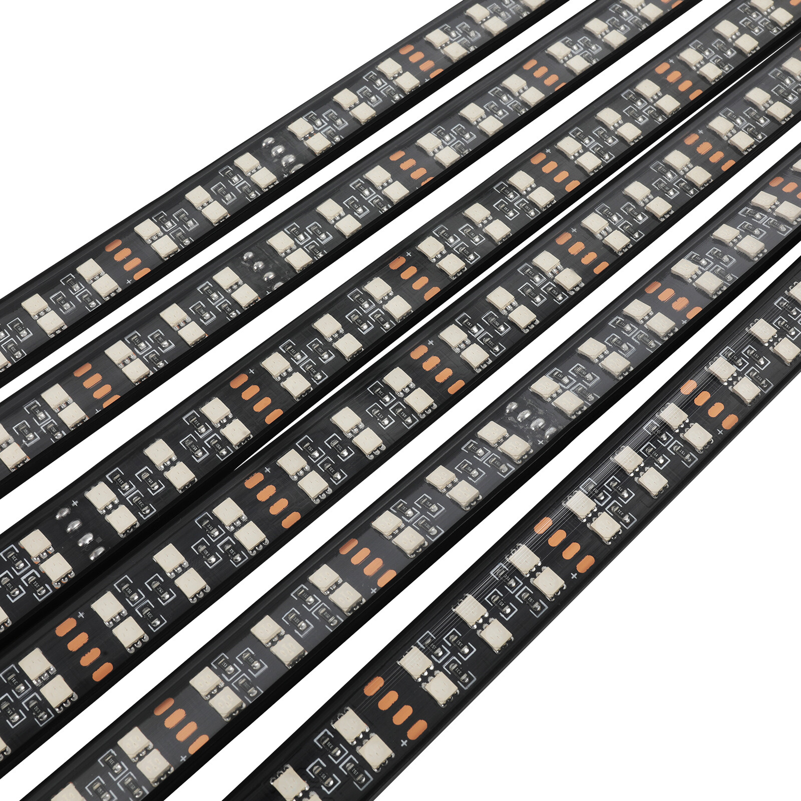 6PCS Double Row LED RGB Dream Lights Strip Neon Underglow LED Chasing Kit Remote