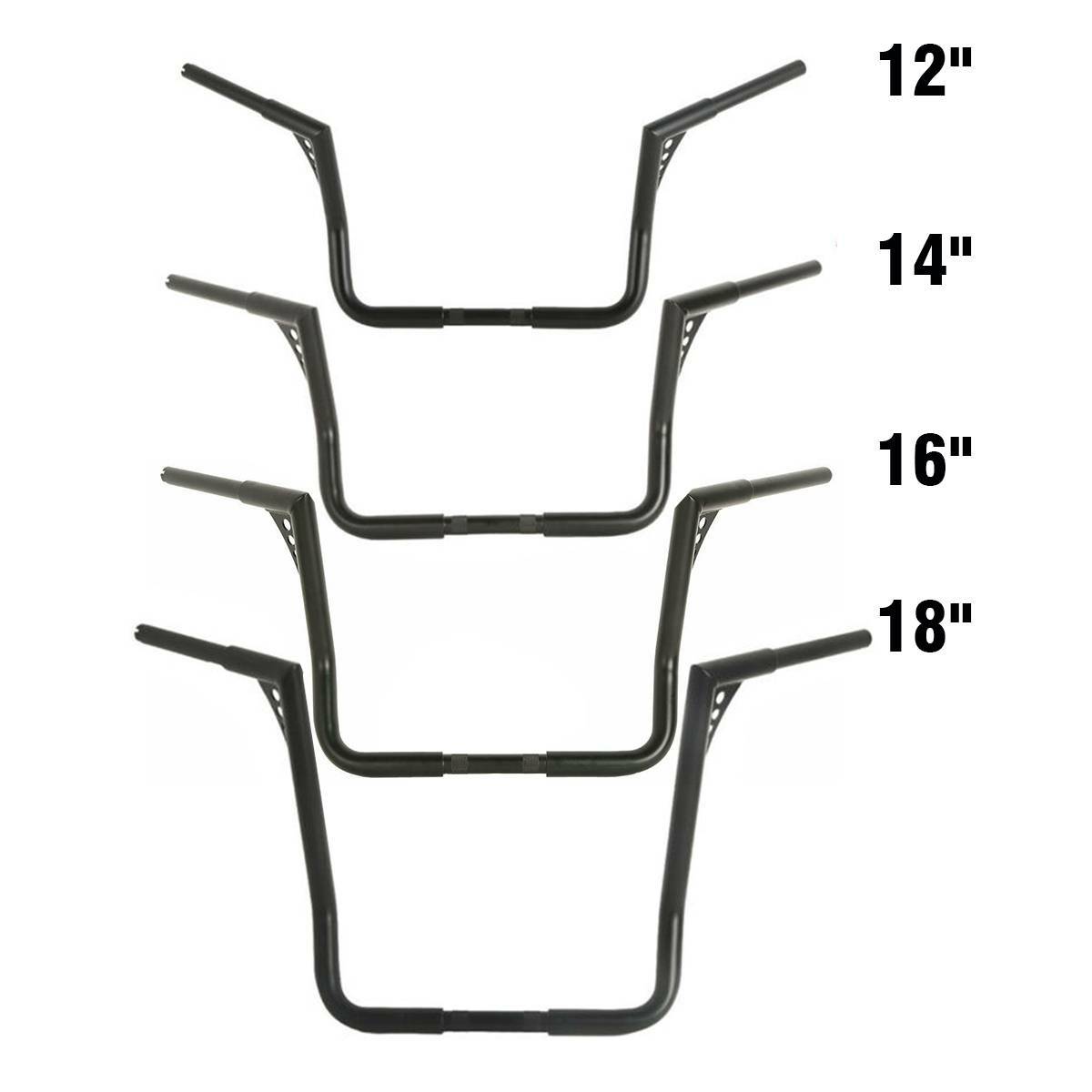 12 14 16" 18" Rise Ape Hanger HandleBar For Harley Touring Electra Street Glide