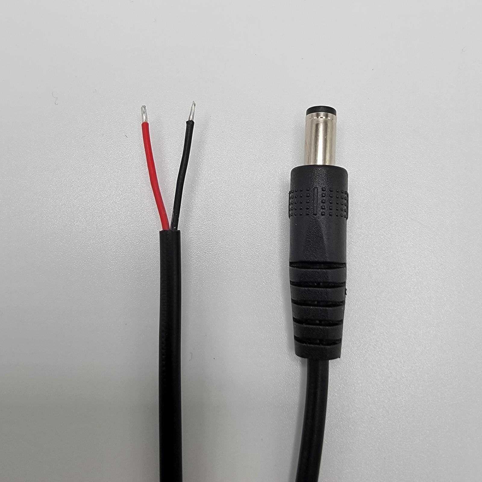 DC Power Cable Male Plug to Bare Wire 5.5mm x 2.1mm 12V Adapter Cord 2A (5 Pack)